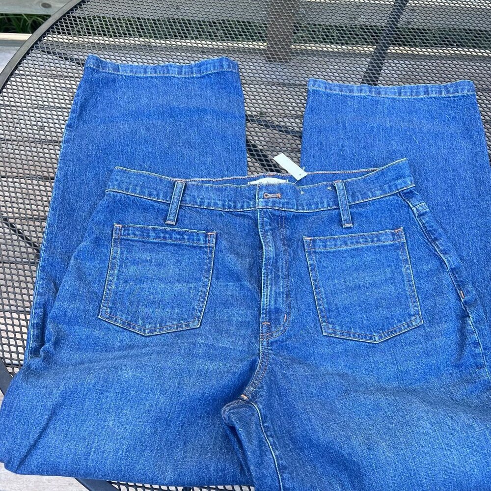 NWT Madewell Womens The Perfect Vintage Wide Leg Blue Denim Jeans Size 31